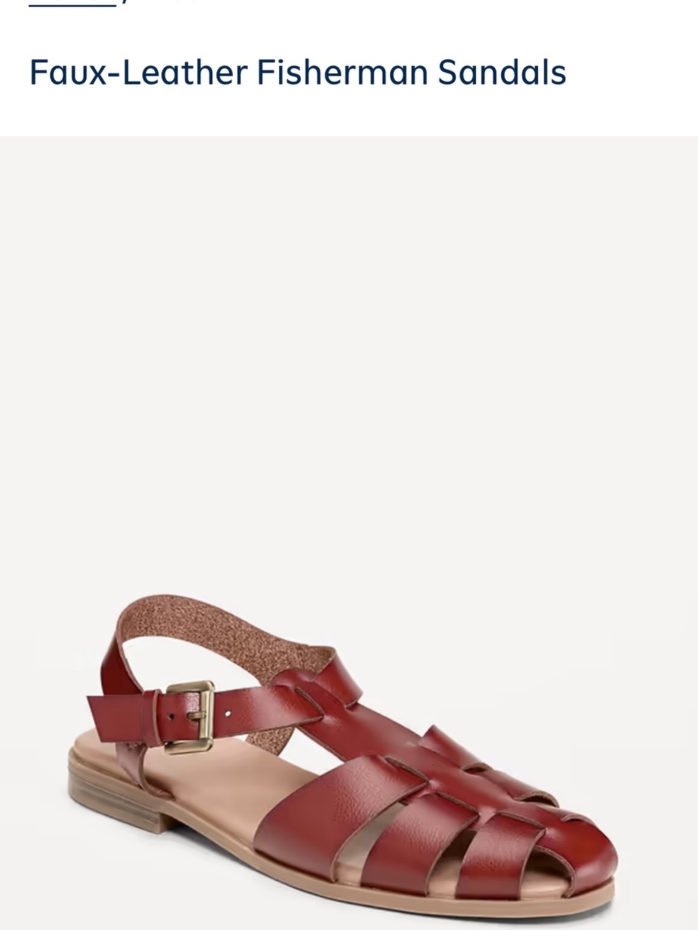 Old Navy Faux-Leather Fisherman Sandals in Dark Brown, size 8